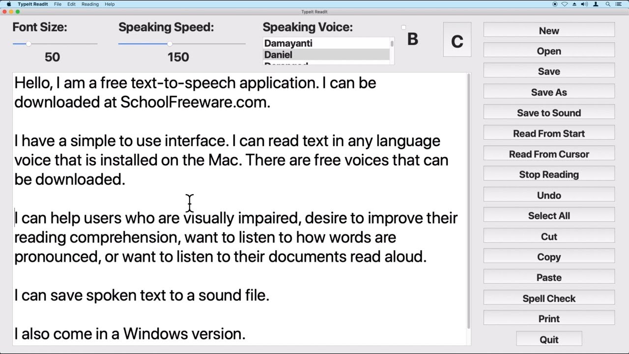 word for mac text to speech